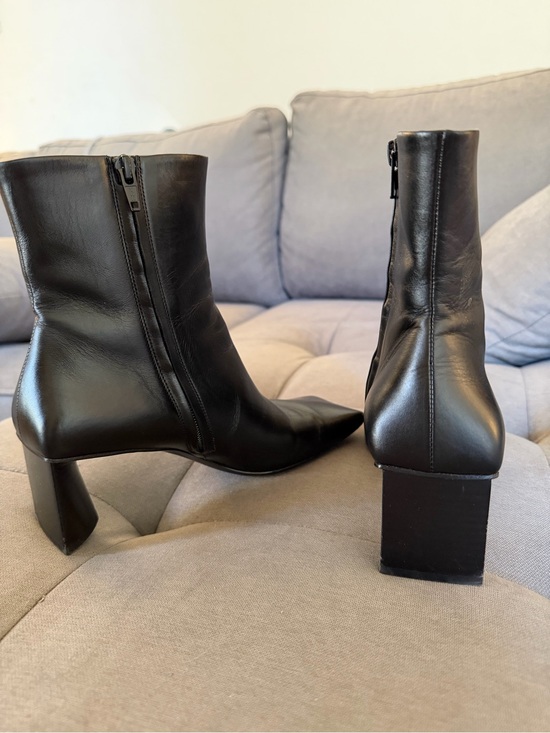 Balenciaga Shoes - Balenciaga Black Leather Ankle Zip Booties